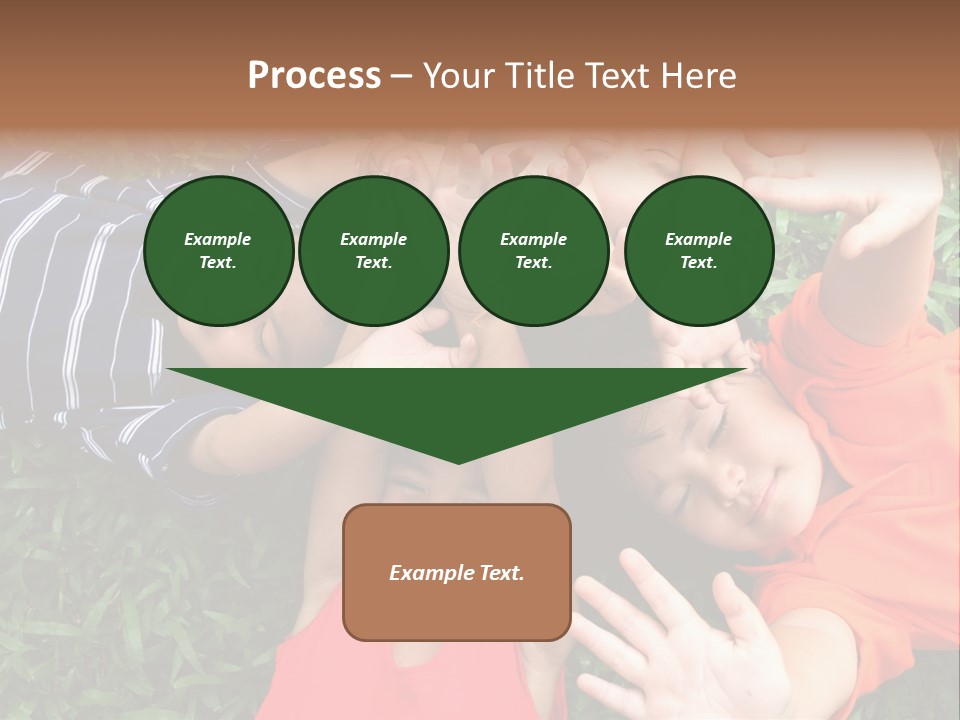 Four Children Playing In The Park. PowerPoint Template