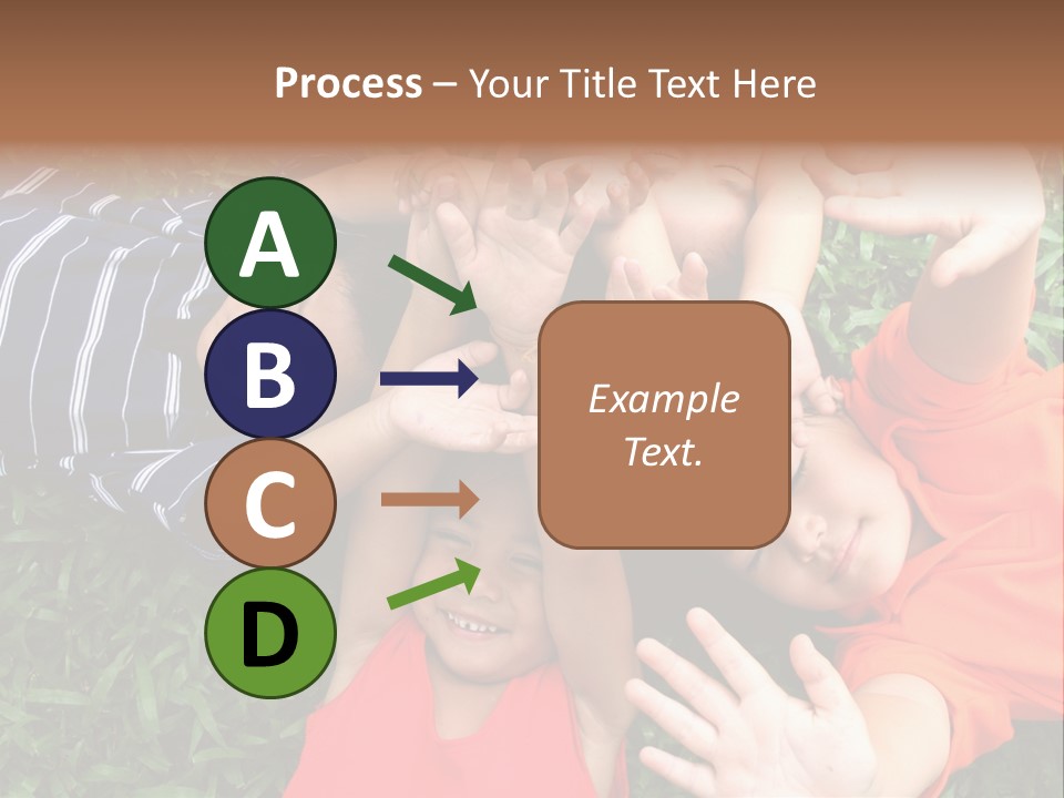 Four Children Playing In The Park. PowerPoint Template