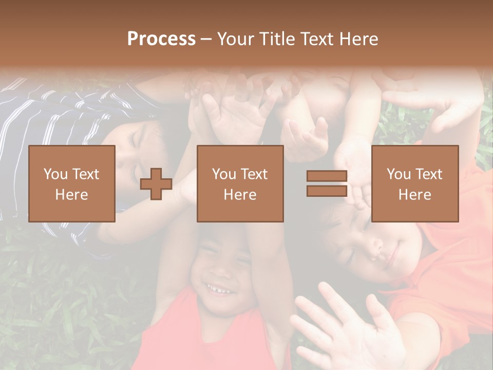 Four Children Playing In The Park. PowerPoint Template