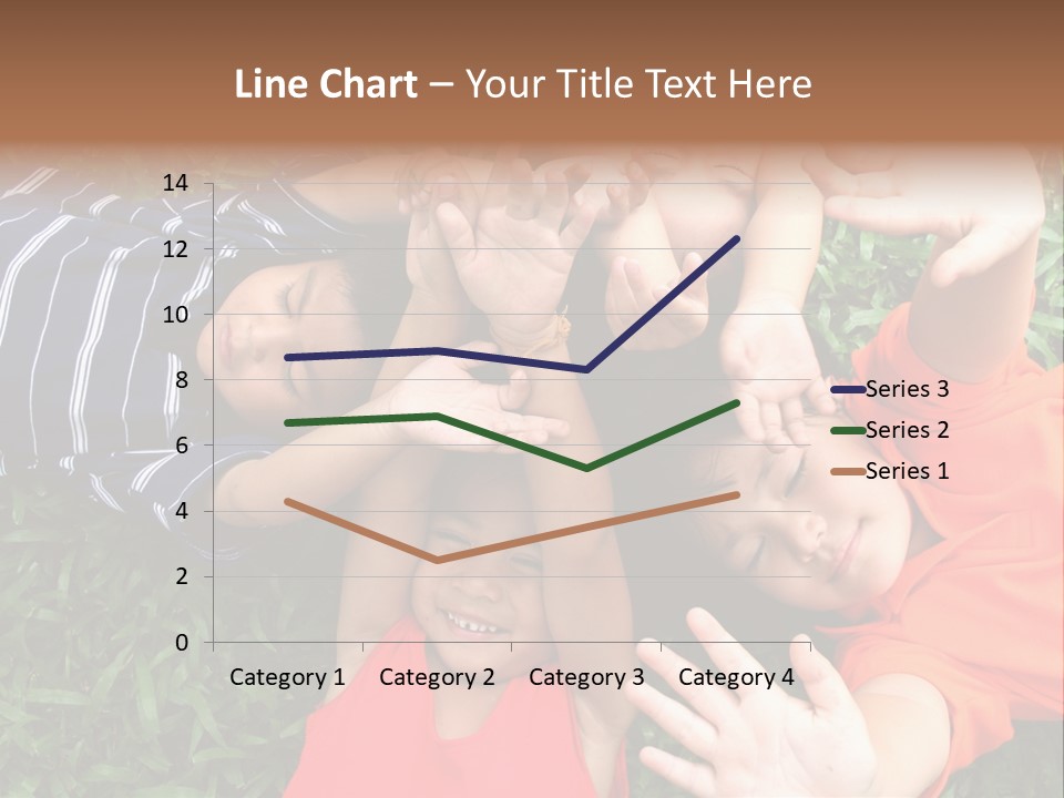 Four Children Playing In The Park. PowerPoint Template