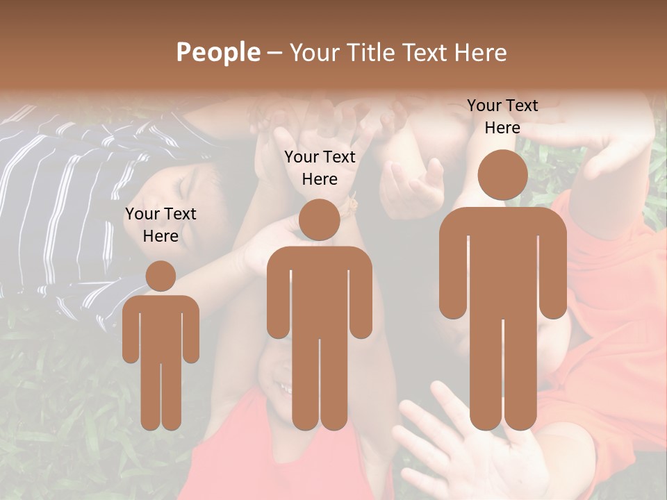 Four Children Playing In The Park. PowerPoint Template