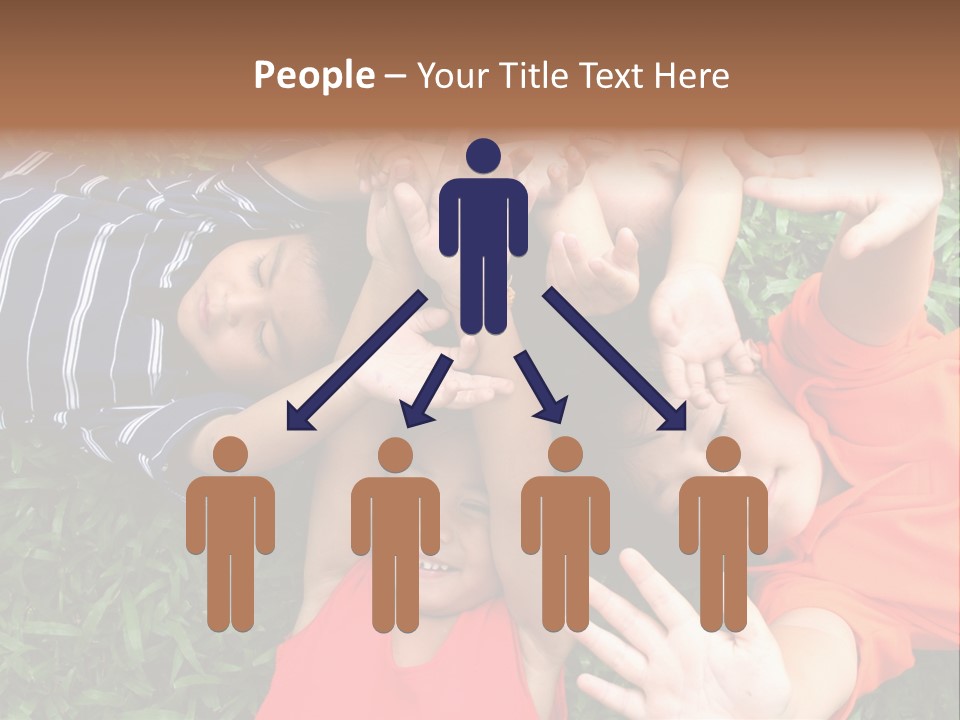 Four Children Playing In The Park. PowerPoint Template