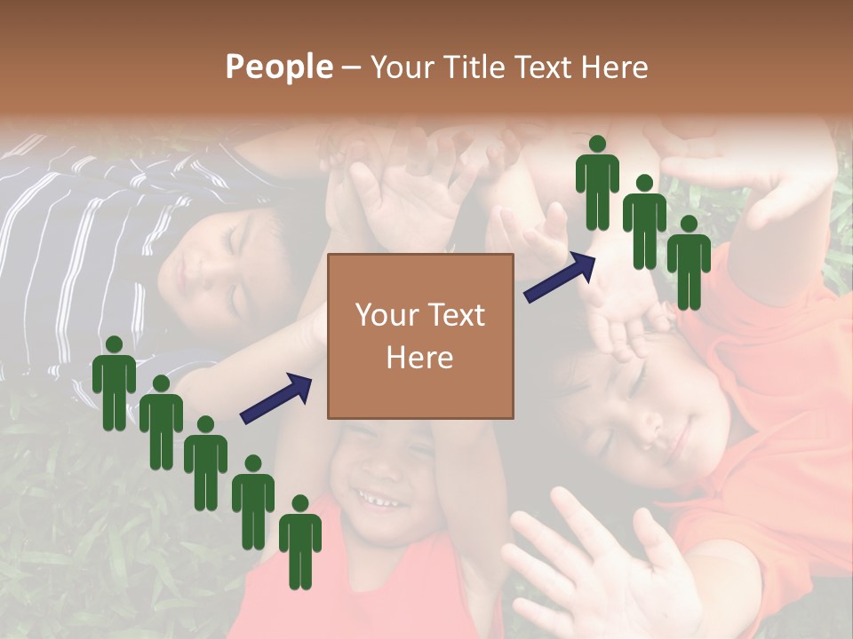 Four Children Playing In The Park. PowerPoint Template