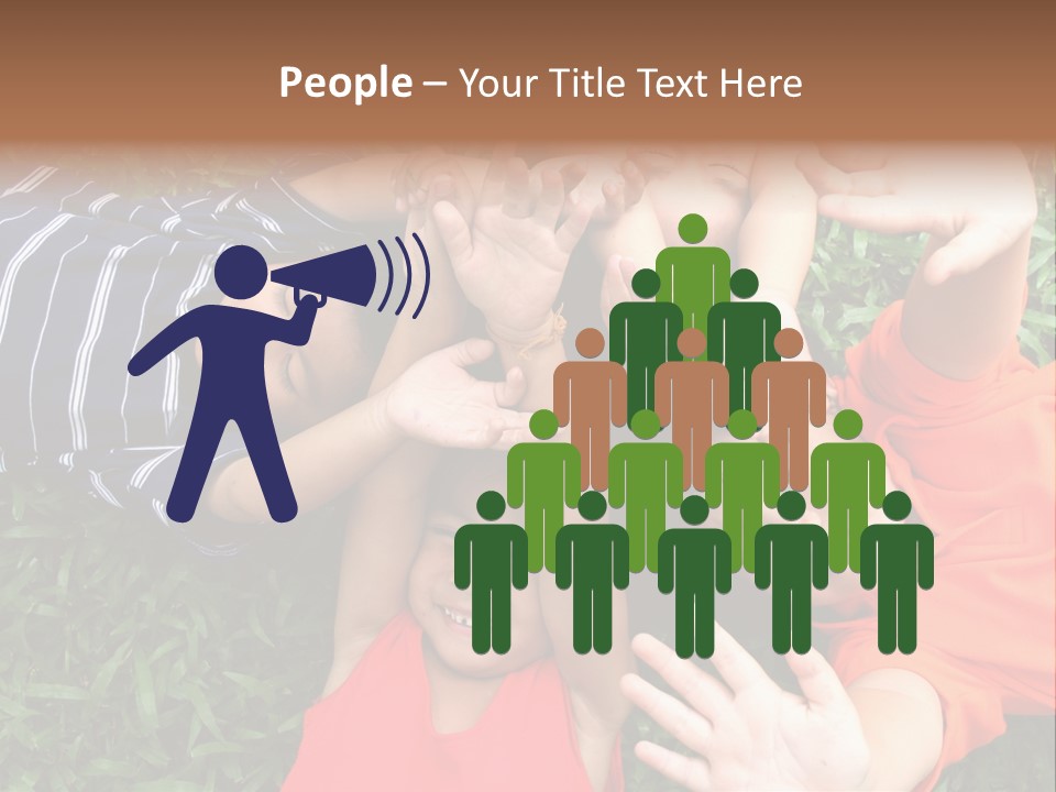 Four Children Playing In The Park. PowerPoint Template