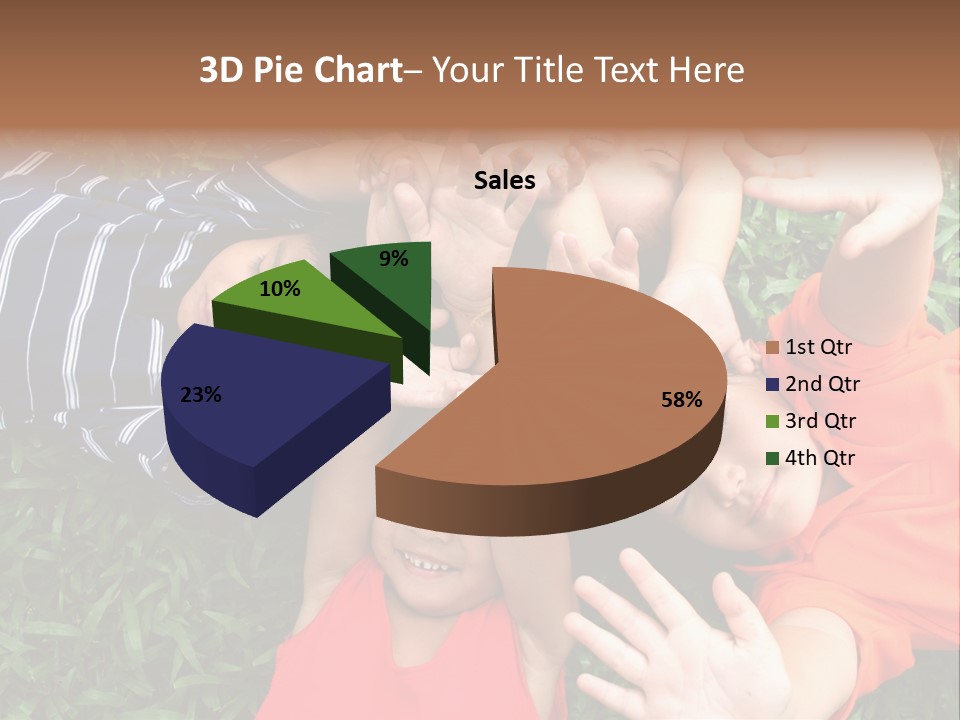 Four Children Playing In The Park. PowerPoint Template