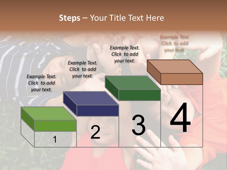 Four Children Playing In The Park. PowerPoint Template