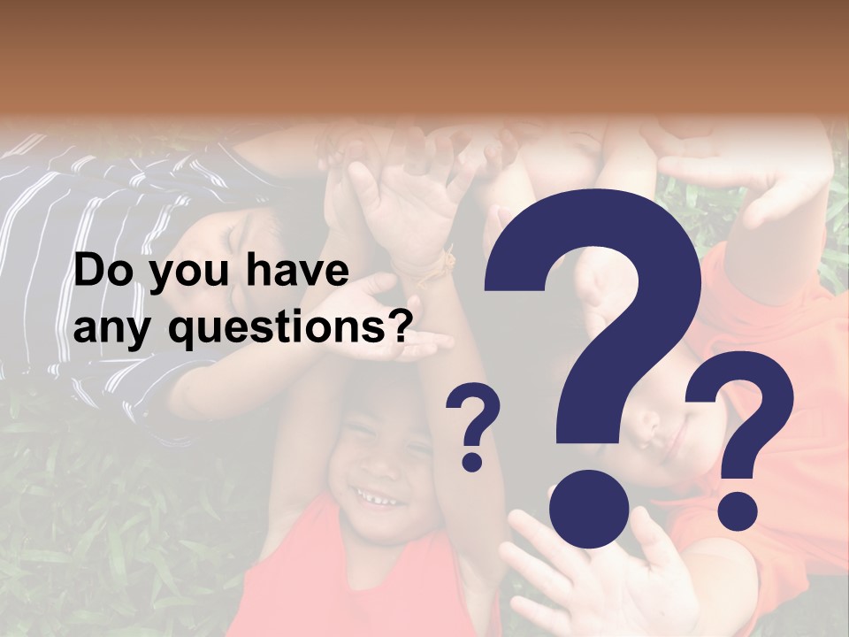 Four Children Playing In The Park. PowerPoint Template