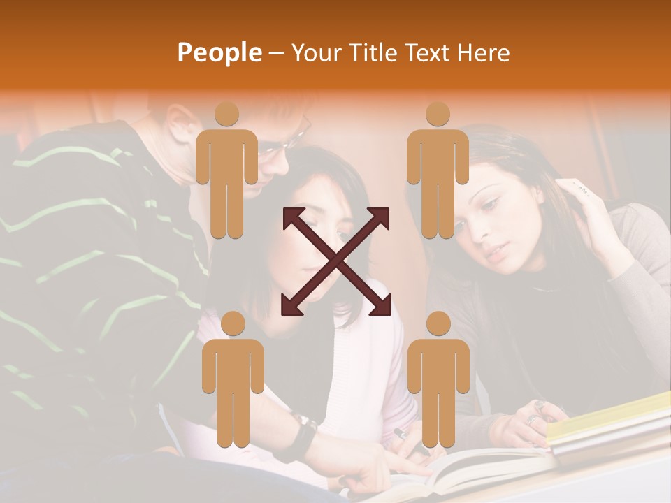 Pink Ribbon And Female Figures On White Background PowerPoint Template