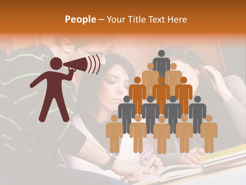 Pink Ribbon And Female Figures On White Background PowerPoint Template