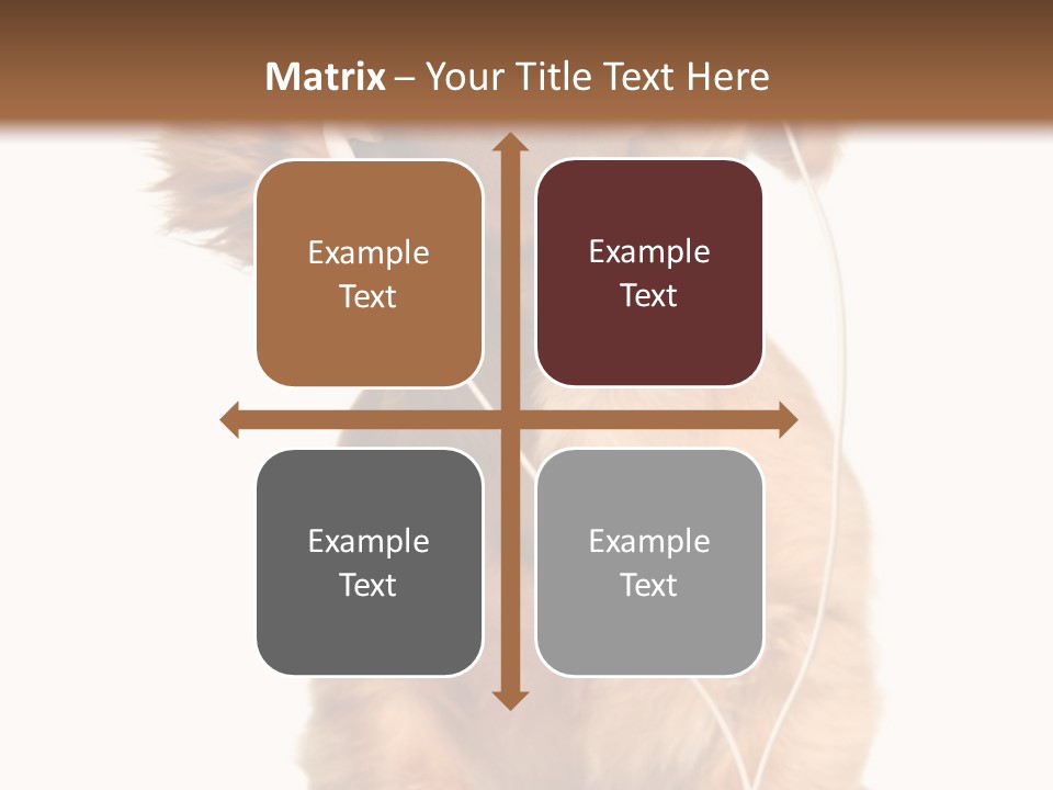 Young Puppy Listening To Music On Headphones. PowerPoint Template