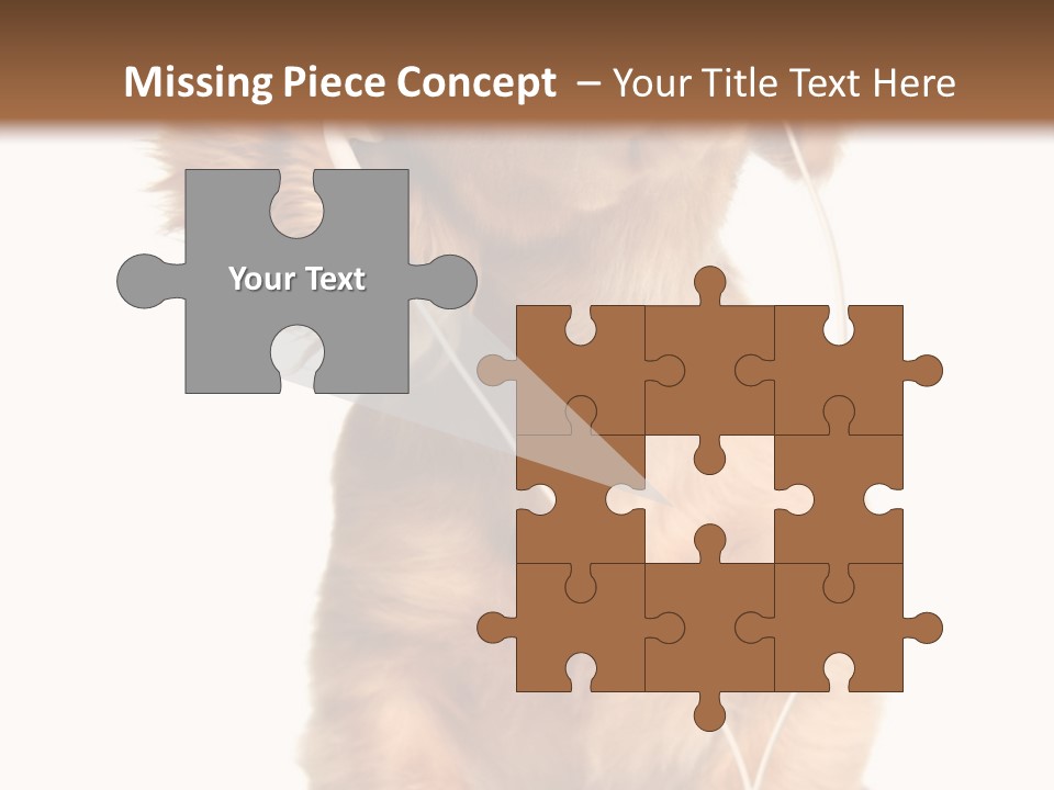 Young Puppy Listening To Music On Headphones. PowerPoint Template