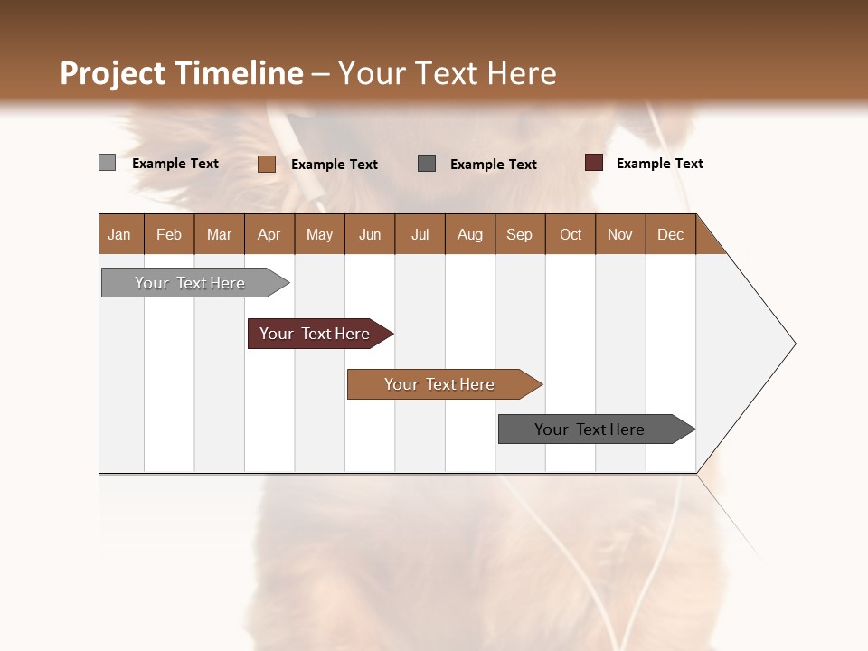 Young Puppy Listening To Music On Headphones. PowerPoint Template