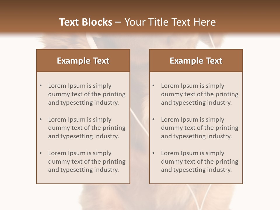 Young Puppy Listening To Music On Headphones. PowerPoint Template