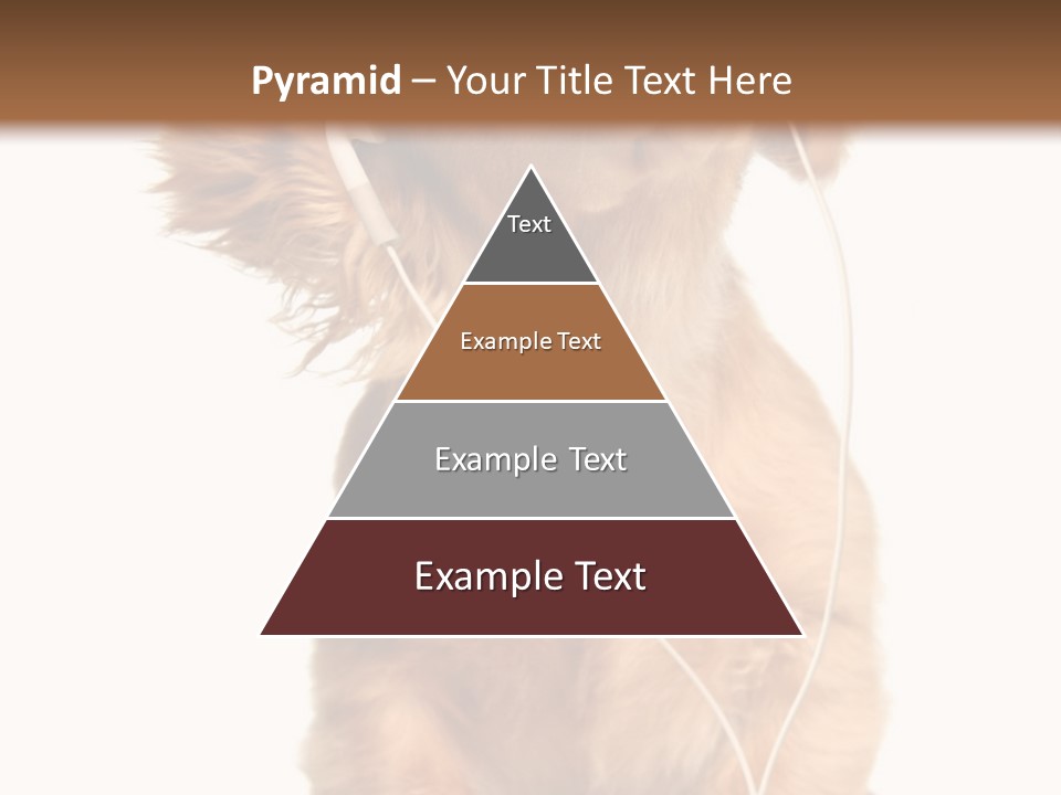 Young Puppy Listening To Music On Headphones. PowerPoint Template