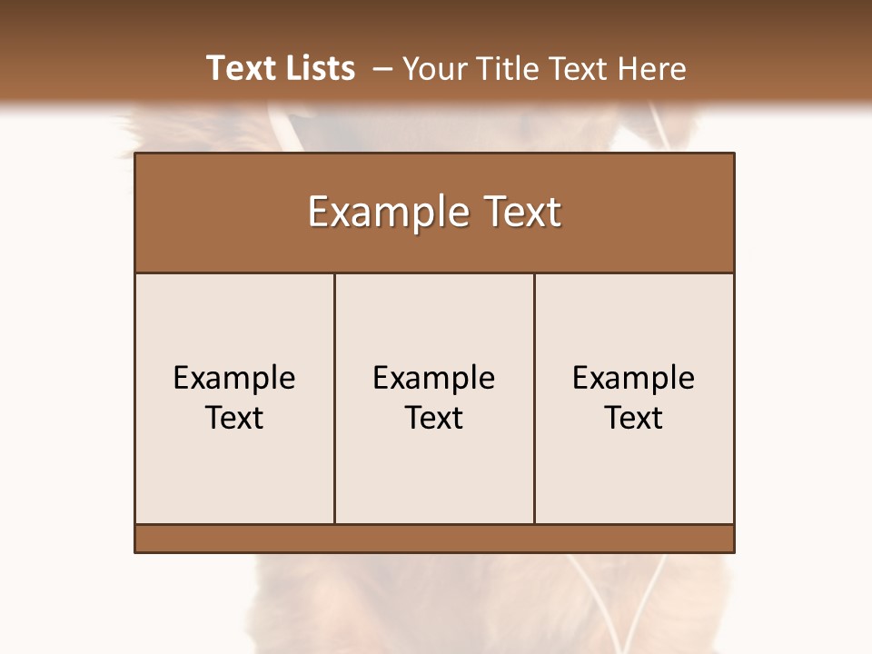 Young Puppy Listening To Music On Headphones. PowerPoint Template