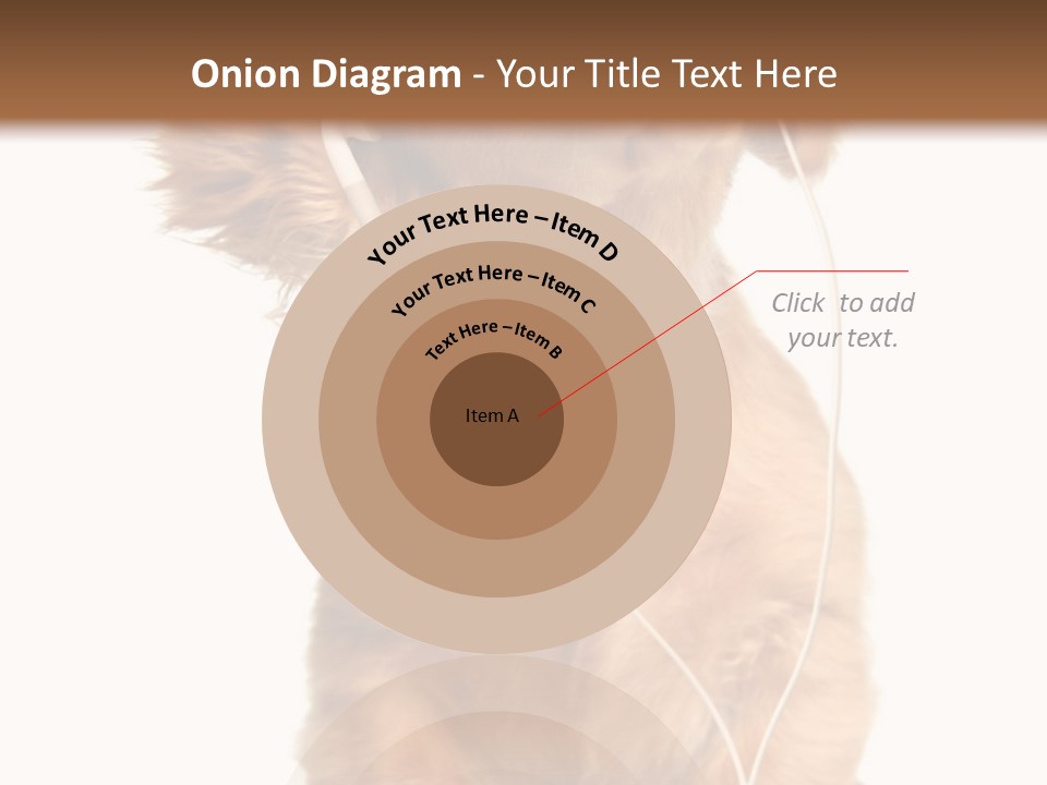 Young Puppy Listening To Music On Headphones. PowerPoint Template