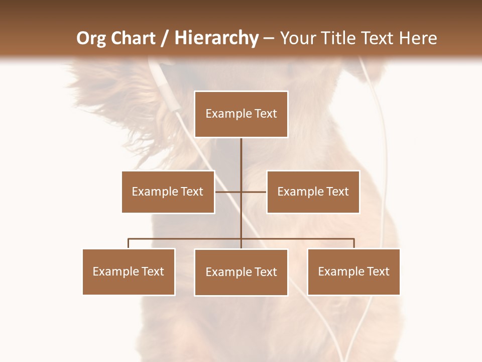 Young Puppy Listening To Music On Headphones. PowerPoint Template