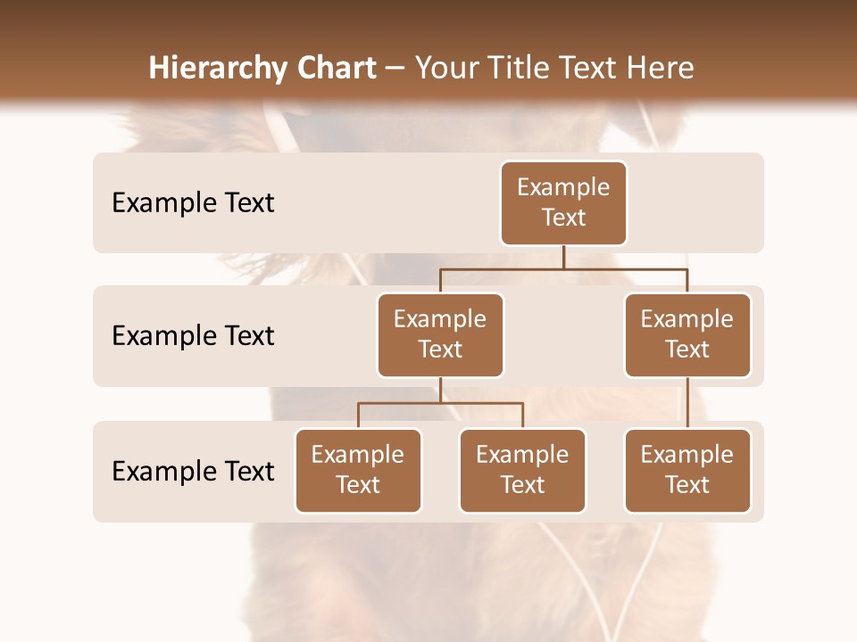 Young Puppy Listening To Music On Headphones. PowerPoint Template