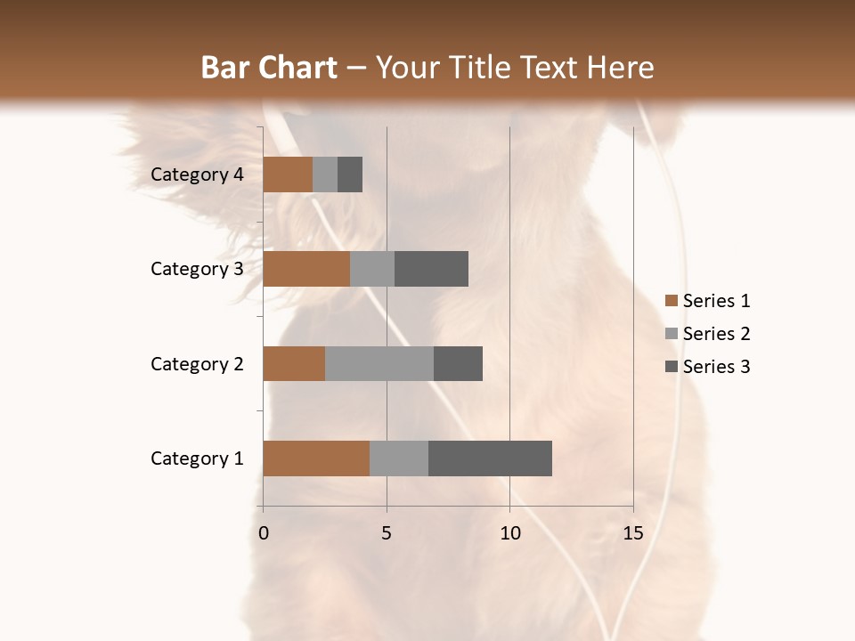 Young Puppy Listening To Music On Headphones. PowerPoint Template