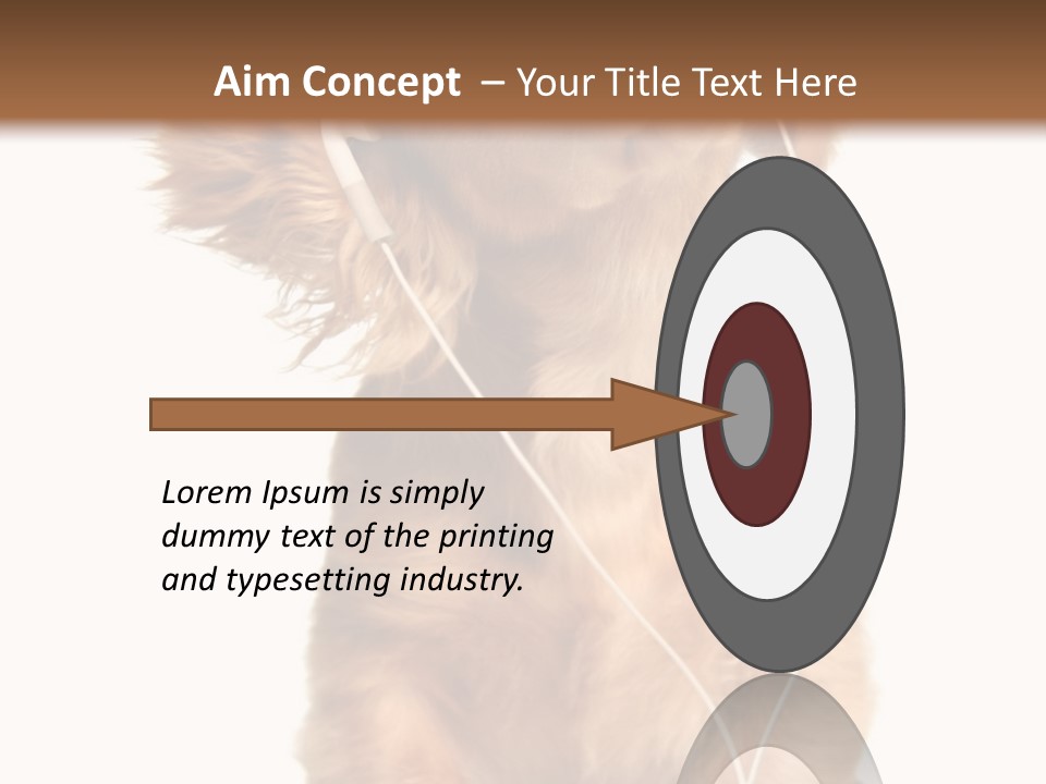 Young Puppy Listening To Music On Headphones. PowerPoint Template