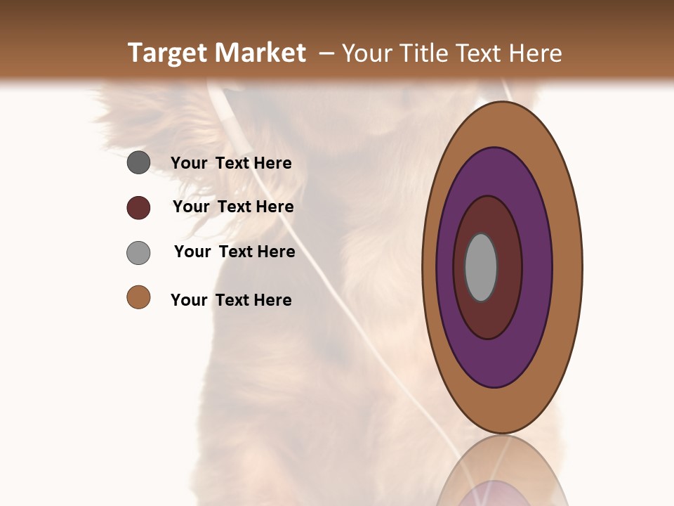 Young Puppy Listening To Music On Headphones. PowerPoint Template