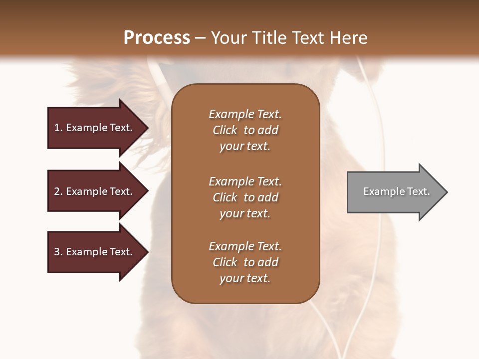 Young Puppy Listening To Music On Headphones. PowerPoint Template