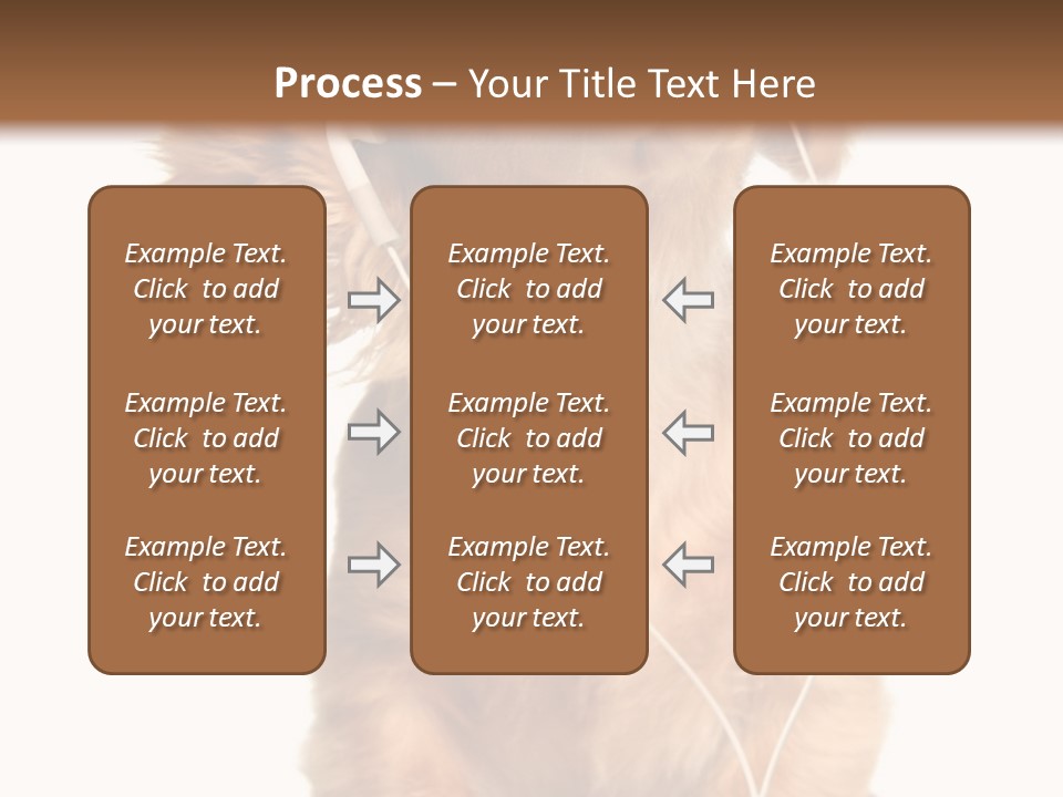 Young Puppy Listening To Music On Headphones. PowerPoint Template