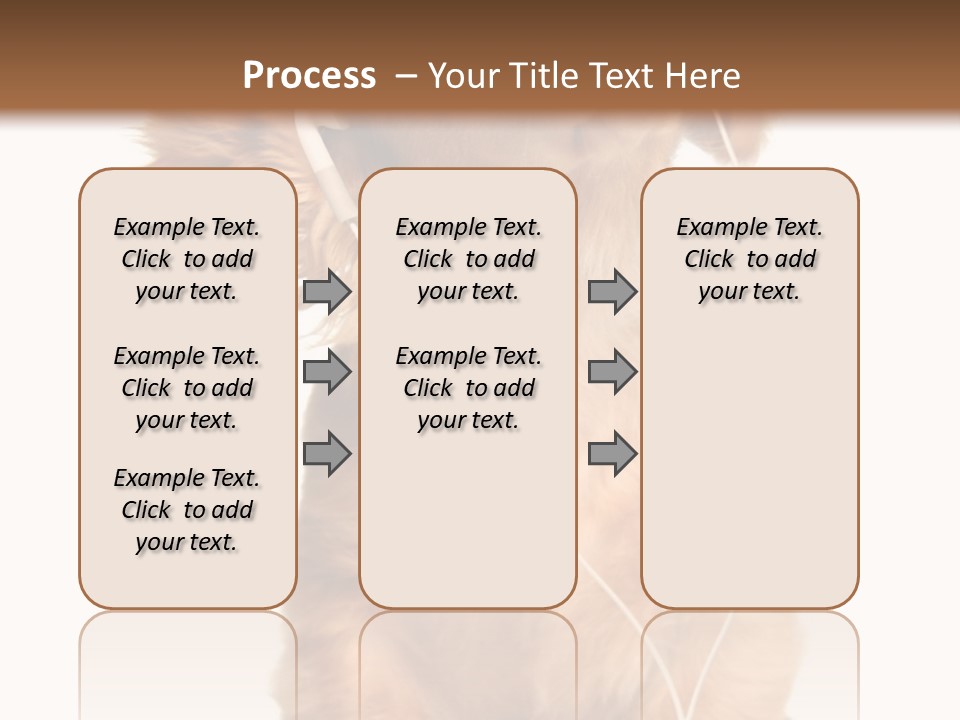 Young Puppy Listening To Music On Headphones. PowerPoint Template