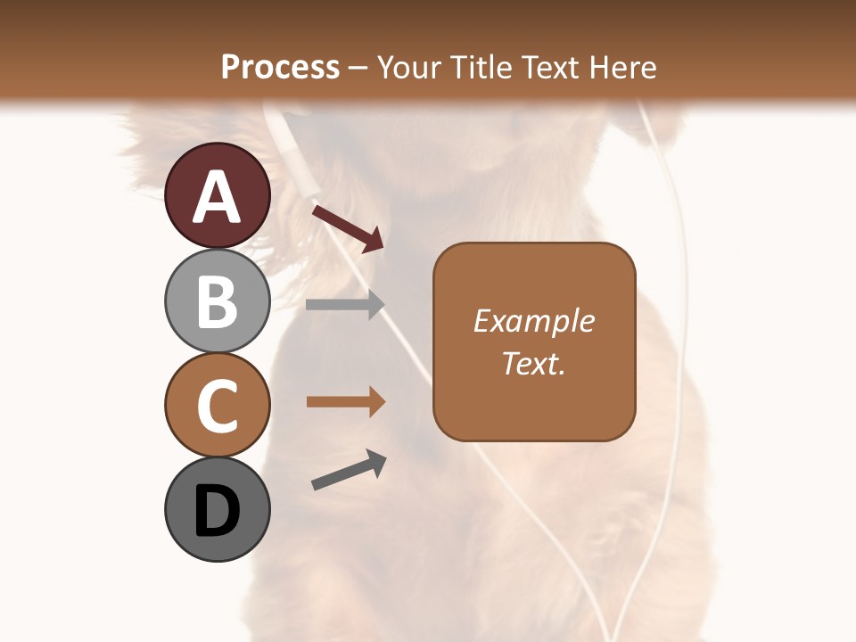 Young Puppy Listening To Music On Headphones. PowerPoint Template