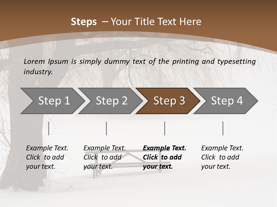 Picnic Table In Snow Under A Tree During Winter Snowstorm. PowerPoint Template