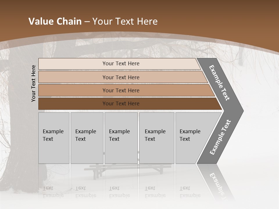 Picnic Table In Snow Under A Tree During Winter Snowstorm. PowerPoint Template