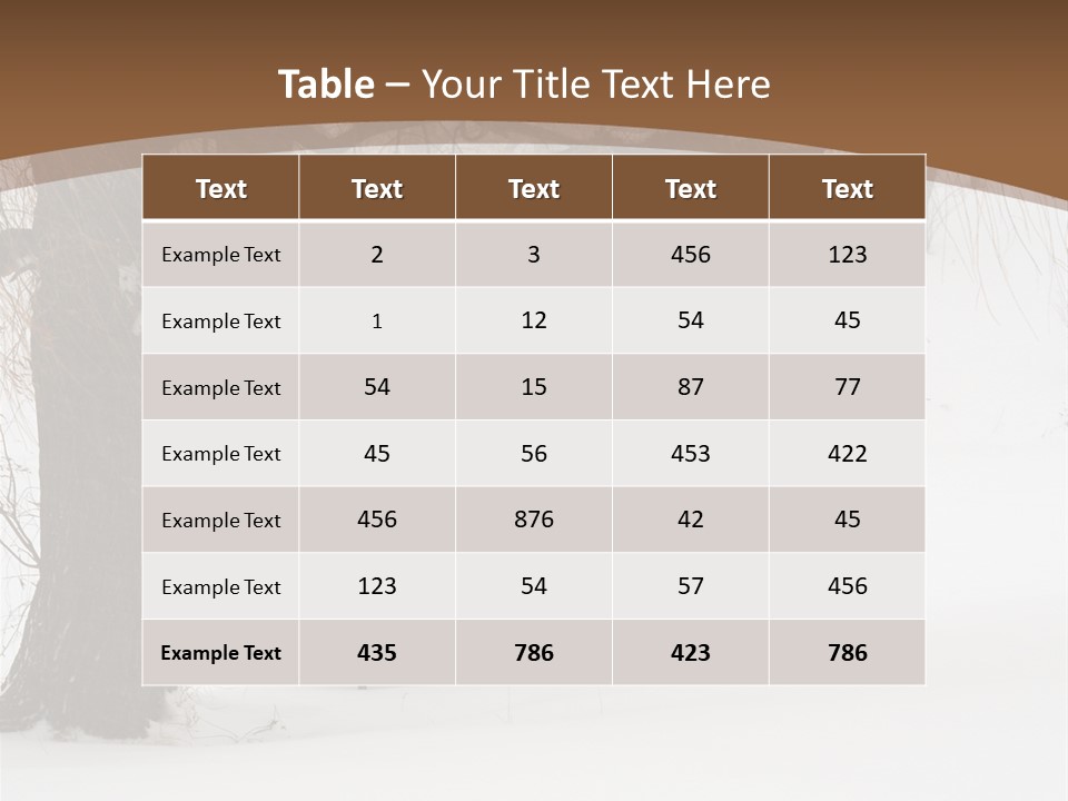Picnic Table In Snow Under A Tree During Winter Snowstorm. PowerPoint Template