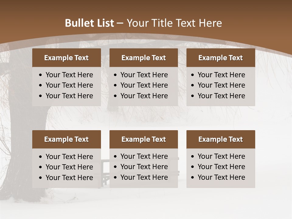 Picnic Table In Snow Under A Tree During Winter Snowstorm. PowerPoint Template