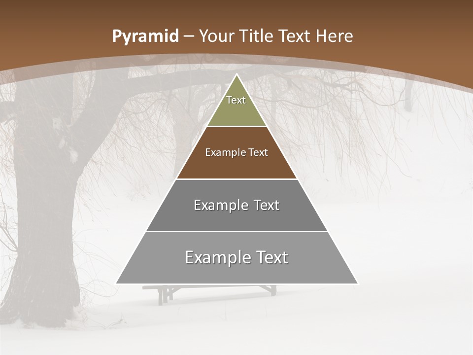 Picnic Table In Snow Under A Tree During Winter Snowstorm. PowerPoint Template