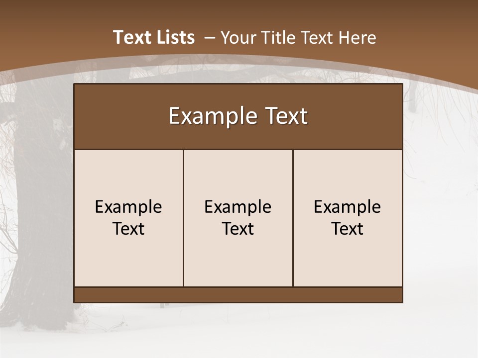 Picnic Table In Snow Under A Tree During Winter Snowstorm. PowerPoint Template