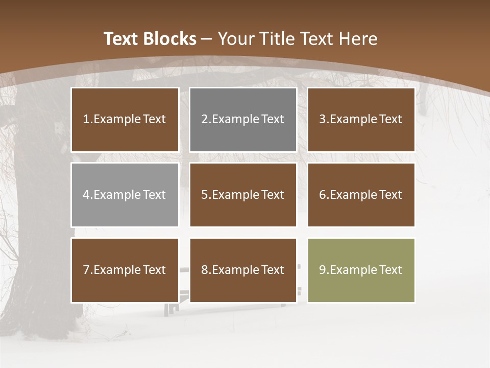 Picnic Table In Snow Under A Tree During Winter Snowstorm. PowerPoint Template