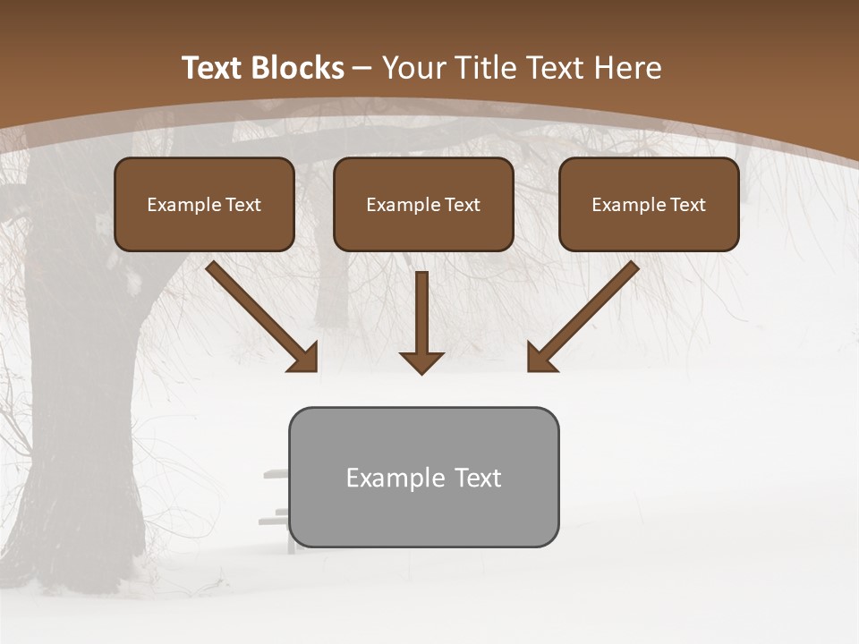 Picnic Table In Snow Under A Tree During Winter Snowstorm. PowerPoint Template