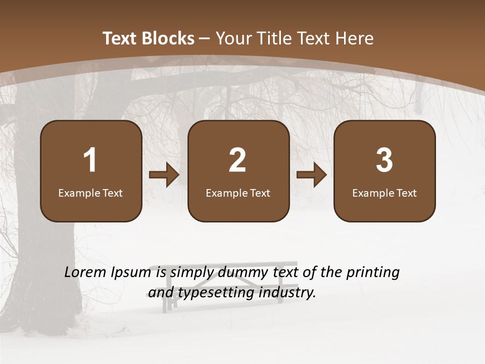 Picnic Table In Snow Under A Tree During Winter Snowstorm. PowerPoint Template