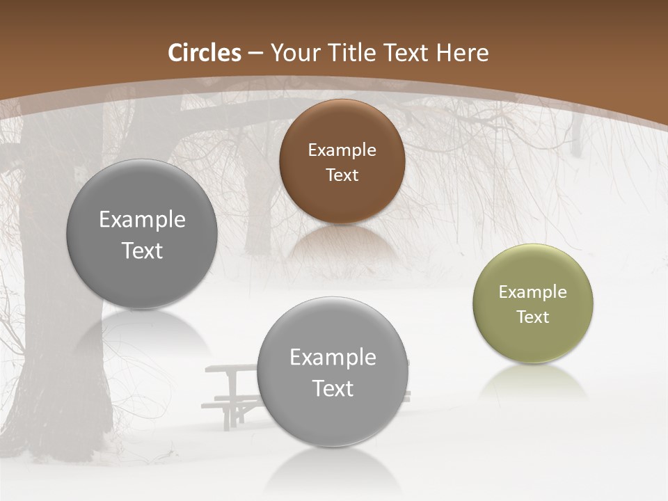 Picnic Table In Snow Under A Tree During Winter Snowstorm. PowerPoint Template