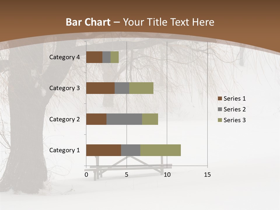 Picnic Table In Snow Under A Tree During Winter Snowstorm. PowerPoint Template