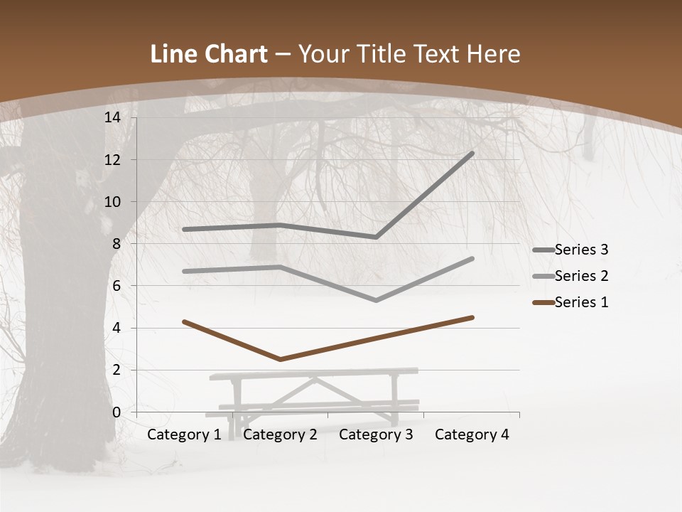 Picnic Table In Snow Under A Tree During Winter Snowstorm. PowerPoint Template