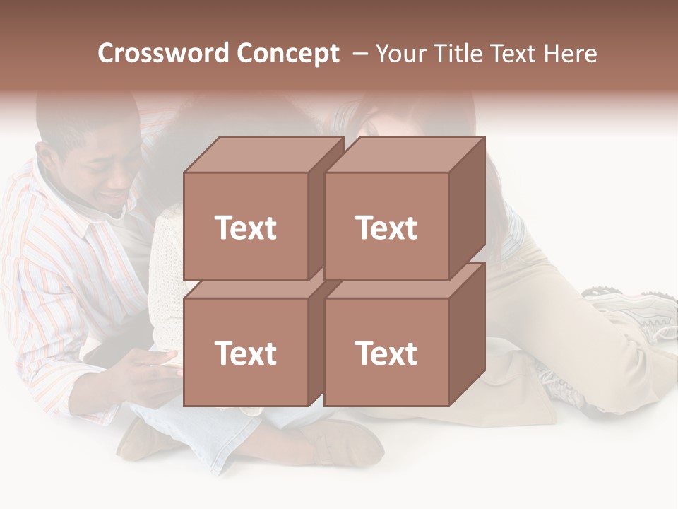 Family Of Three Reading Child's Bible Together. Caucasian Mother And African American Father With Daughter. PowerPoint Template