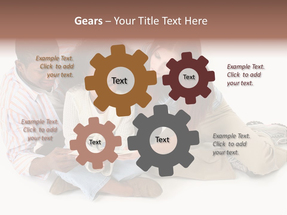 Family Of Three Reading Child's Bible Together. Caucasian Mother And African American Father With Daughter. PowerPoint Template