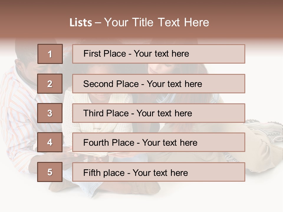 Family Of Three Reading Child's Bible Together. Caucasian Mother And African American Father With Daughter. PowerPoint Template
