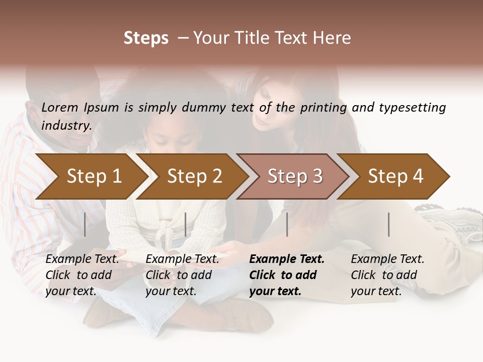 Family Of Three Reading Child's Bible Together. Caucasian Mother And African American Father With Daughter. PowerPoint Template