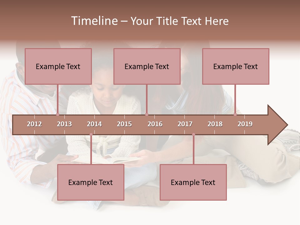 Family Of Three Reading Child's Bible Together. Caucasian Mother And African American Father With Daughter. PowerPoint Template