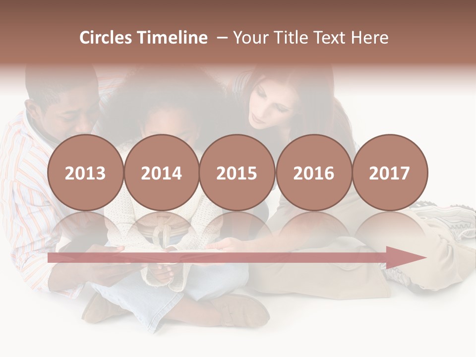 Family Of Three Reading Child's Bible Together. Caucasian Mother And African American Father With Daughter. PowerPoint Template