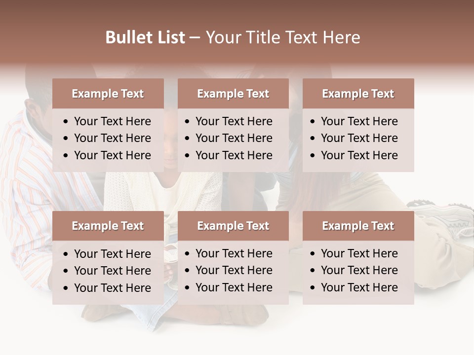 Family Of Three Reading Child's Bible Together. Caucasian Mother And African American Father With Daughter. PowerPoint Template