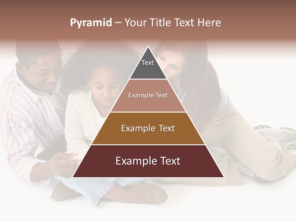 Family Of Three Reading Child's Bible Together. Caucasian Mother And African American Father With Daughter. PowerPoint Template