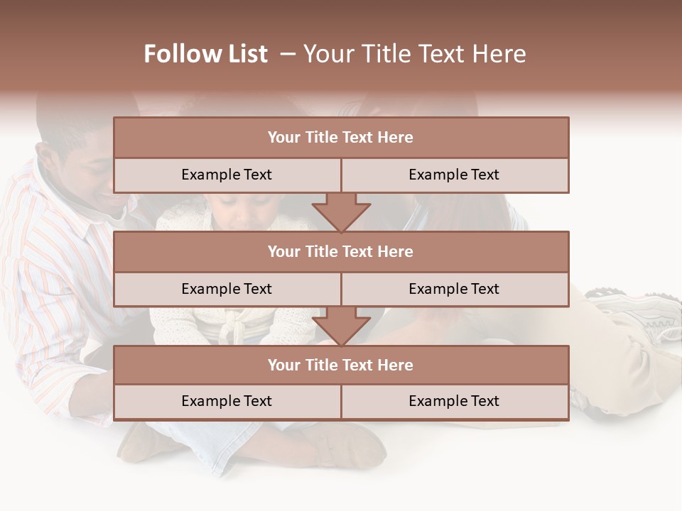Family Of Three Reading Child's Bible Together. Caucasian Mother And African American Father With Daughter. PowerPoint Template
